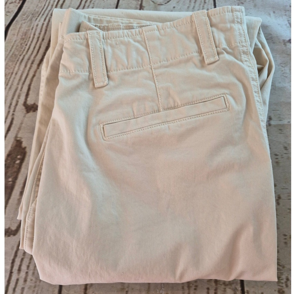 Gap Downtown Khaki Chino Pants Beige Garment Dyed Straight Leg 14 Tall